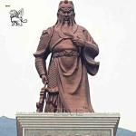 Bronze Guan Gong Statue Guan Yu Copper Sculpture Chinese Martial Saint Outdoor
