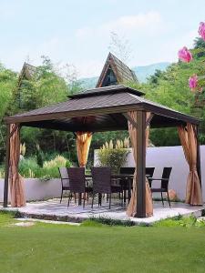 Quality 6x3m Aluminum Hardtop Gazebo With Galvanized Steel Roof Black wholesale