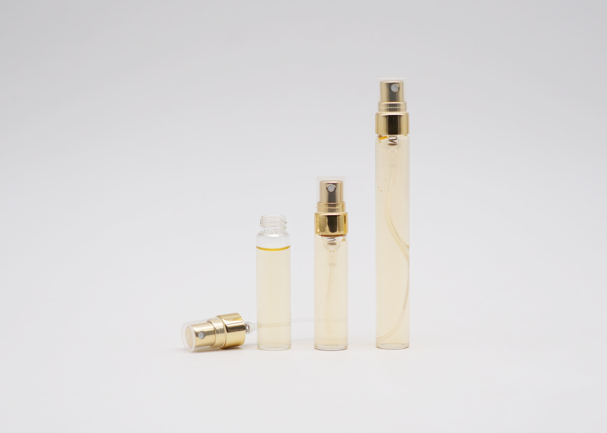 Atomiser Cylindrical Empty Glass Perfume Sample Spray Bottles