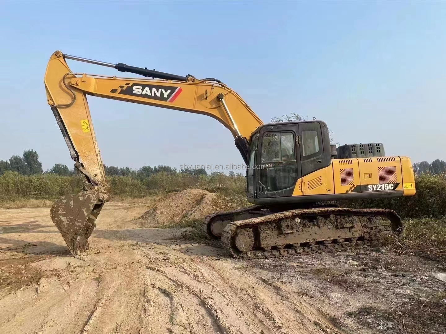 SANY 215C Forward Flow Excavator With MITSUBISHI Engine And 0-2000 Working Hours