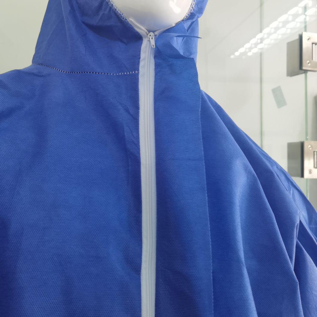 Waterproof Anti-Static CE Type5&6 Hooded Protective Disposable Workwear Coverall