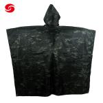 Outdoor Polyester Military Rain Coat with PU Coating