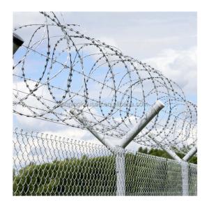 Quality 7.5cm-15cm Barb Distance Galvanized Steel Wire Razor Barbed Wire for Protection wholesale