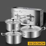 3 Pcs Stainless Steel Cookware Cookware Sets Induction Cook Pot Set Of Stainless