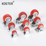 80kg Red Wheel 1inch 2inch 3inch Furniture Swivel Caster with Ball Bearing Zinc