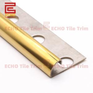 Quality Modern Metal Gold Bullnose Edge Tile Trim Tile Corner Edging 12mm wholesale