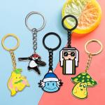 Die Cut Zinc Alloy Enamel Keychains Cartoon Anime Type Customized