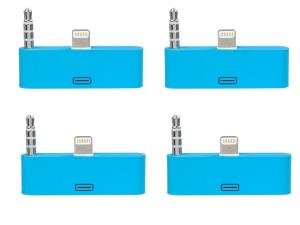 Quality colorful 30pin to 8 Pin AUDIO ADAPTERS converter for iPhone 5 5s 5c Itouch Nano 7 Blue wholesale