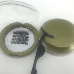 Quality Reusable Magnetic Fake Eyelashes 3d Synthetic Lashes Clear Band 1 Pair 4 Pcs wholesale