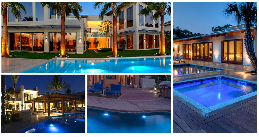 RGB 18W VDE Wire Swimming Pool Led Lights 630LM Synchronous control