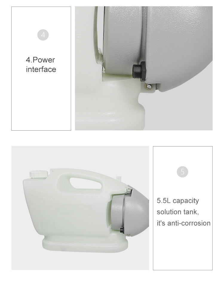 5L ULV electric mist sprayer handheld cold fogger sanitizer disinfecting fogging machine for outdoor/indoor