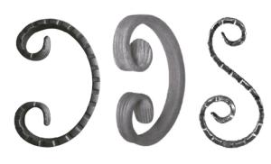 China Iron Fence Ornamental Iron Parts Mild Steel Wrought Iron Forged Scrolls on sale
