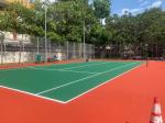 Blue Green Anti Skid Badminton Court Synthetic Flooring Seamless