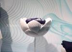 White Color Standing Fiberglass Flower Shape Display Rack Smooth Surface