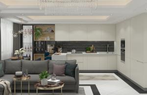 Quality Prefabricated Walnut Kitchen Cabinets Wooden Furniture Cupboard Joinery wholesale