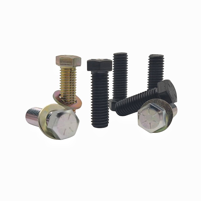 Factory Wholesale Environmental Protection Color Zinc Hexagon Bolt Electrophoresis Black Hexagon Full Tooth Screw.