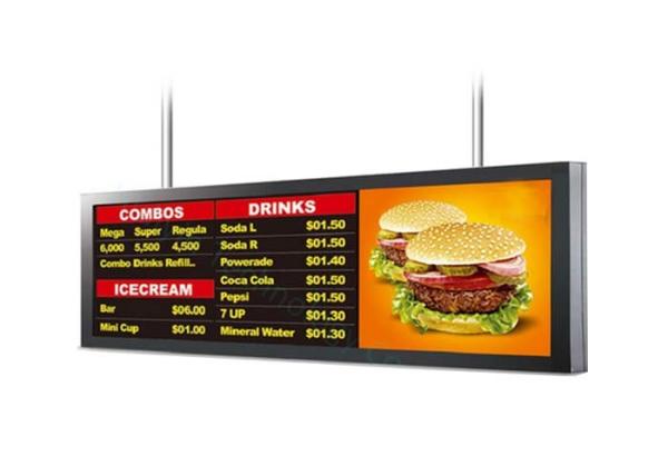 Advertising Stretched LCD Display , Ultra Wide Stretched Displays Built In Clock