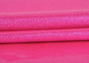 Quality Durable Synthetic Leather Glitter Pvc Fabric Rose Red Color For Making Bags wholesale