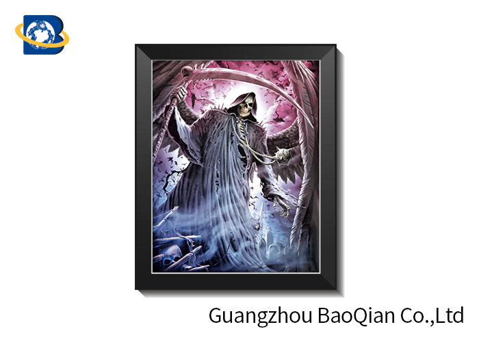 Grimace Theme 3D Lenticular Pictures With Black Plastic Frame / Lenticular Photo Printing