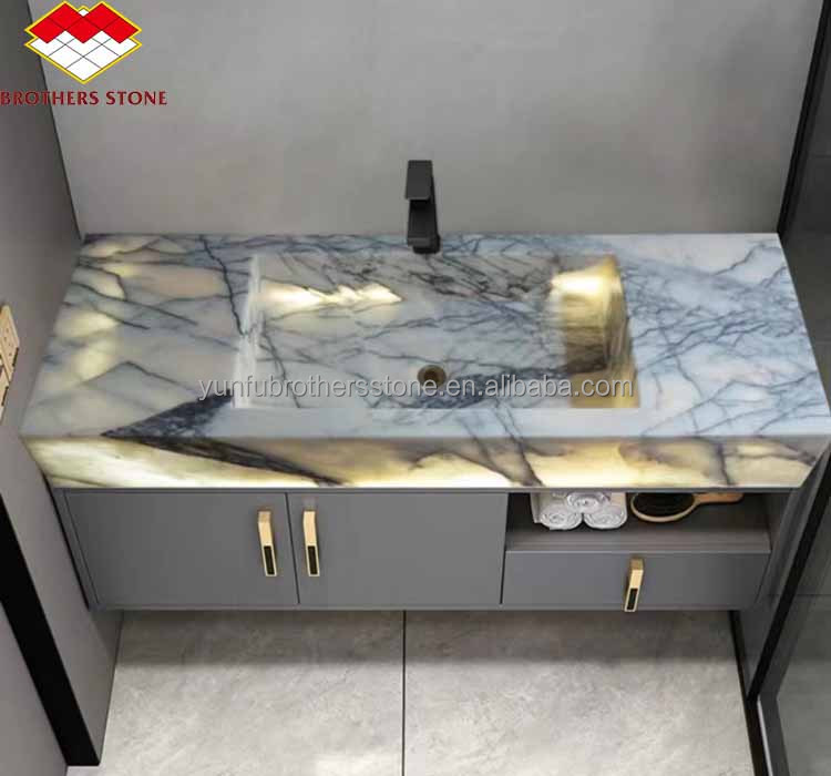 Natural Stone Decorative Sink Calcatta Viola Marble Wash Basin for Luxury Bathroom