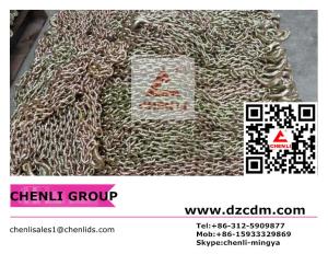 China 3/8 Inch 20 Foot Feet Grade 80 Transport Binder Chain Grab Hooks on Both Ends on sale