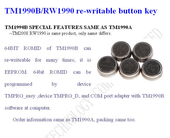 Waterproof ID Writable Blank Ibutton And Smart Cards