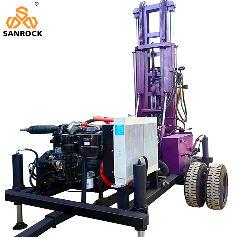 Water Well Drilling Machines Rotation Torque 3500 N.m Trailer Mounted Drilling Rig Small Water Well Drilling Rig