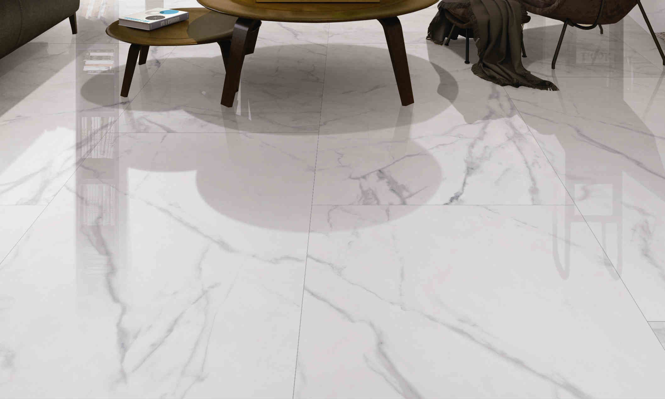 Durable Marble Look Porcelain Floor Tile Heat Insulation 300x300 Mm