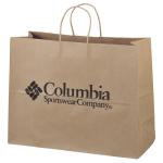 Custom logo hot foil stamping shopping bag kraft paper bag with twisted handle