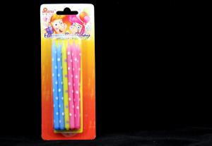 Quality Long Colored Funny Birthday Cake Candles With White Dots Printed for Kids Fadeless wholesale