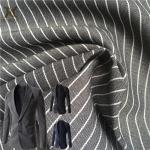 300D*300D Cation Polyester Woven Plain 7MM Stripe Suiting Fabric Linen Fabric