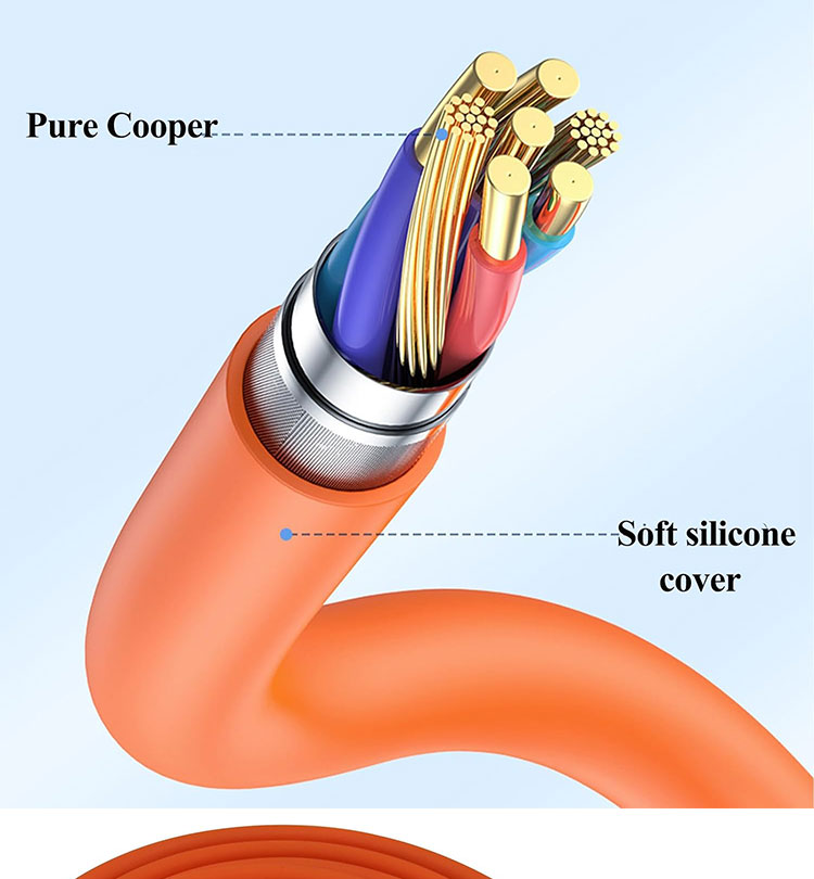 180 Degree Rotating Fast Charging 120w 6A Silicone USB Micro Type C Cable for Android Mobile Phone