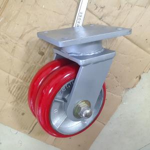 China 10x2inch PU Ultra Heavy Duty Wheels 6600lbs Swivel Industrial Casters Double Wheel on sale