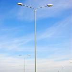 Double or Single Arm Q235 Steel Street Light Poles With Powder Painting