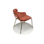 Velvet Seater 750mm Contemporary Leisure Chair with Gold Plating Metal Leg