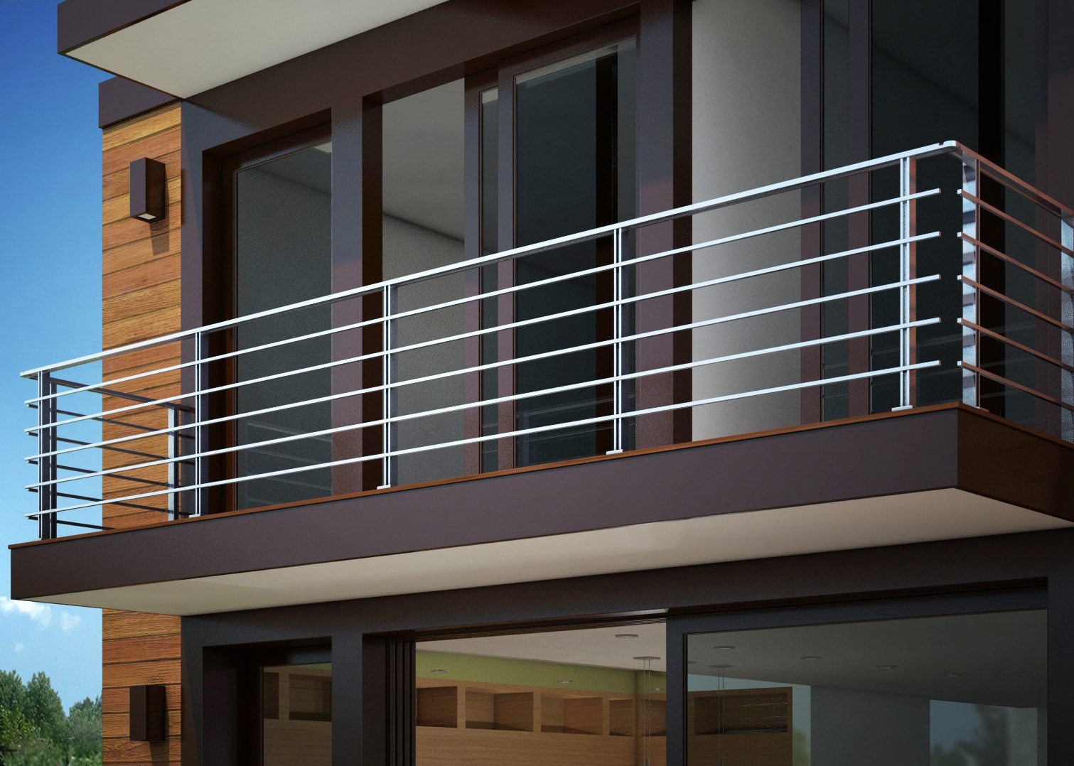 316 304 Stainless Steel Stair Railing 12.7mm Rod Diameter Indoor / Outdoor