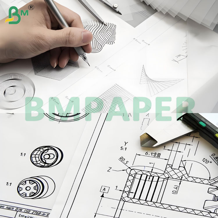 Clear Image Translucent Large Format Tracing Paper Rolls for Drawing
