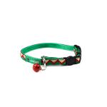 Personalized Green Velvet Safe Cat Breakaway Collar With Bell Soft Flocking