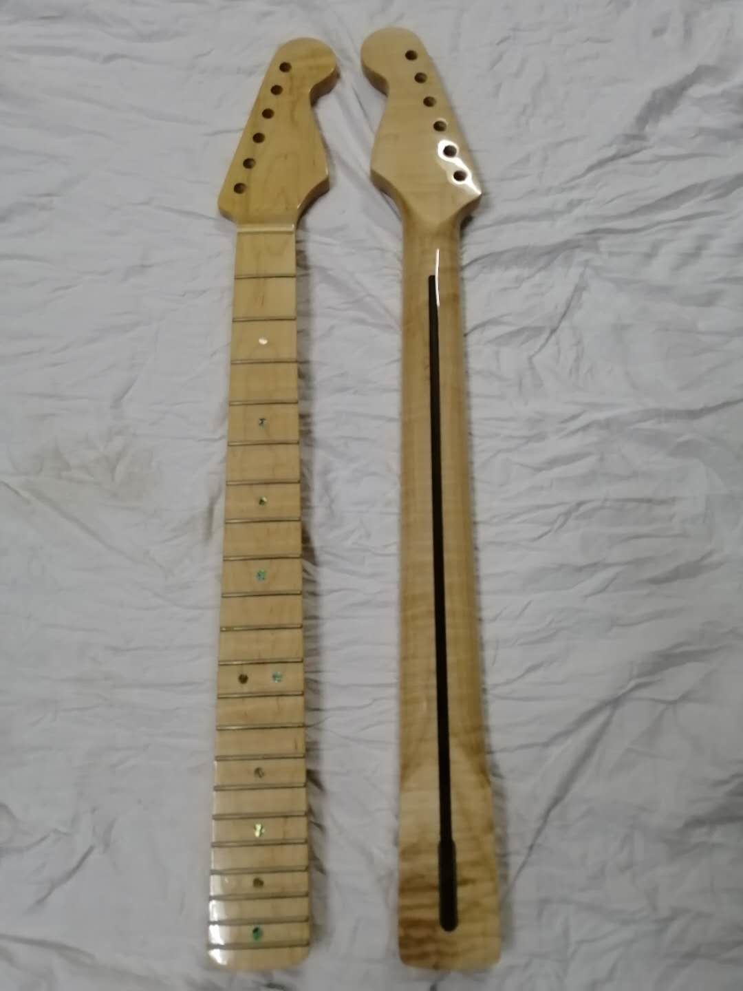 Custom Grand 22 Fret Roasted Maple Electric Guitar Neck for Handmade Tele Guitar Kits Gloss Finished with Bone Nut