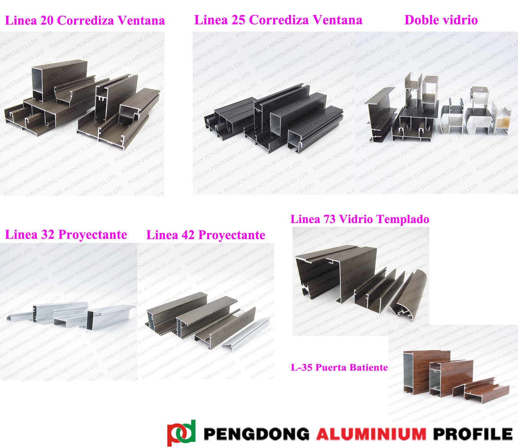 Bolivia Profiles Aluminum For Doors Frame  Linea 35