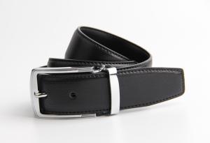 Quality Genuine Embossed Leather Belt , Mens Black Leather Belt 100 - 140cm Length wholesale