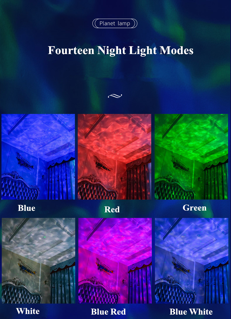 Planet Star Light Projector Wireless Rechargeable Galaxy Projector Night Light Built In White Noise Sleep Music Speaker