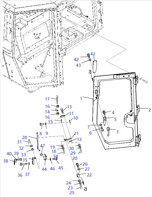 195-Z11-4520 195Z114520 Lock KOMATSU Bulldozer Spare Parts For D31EX-22 D39PX-22