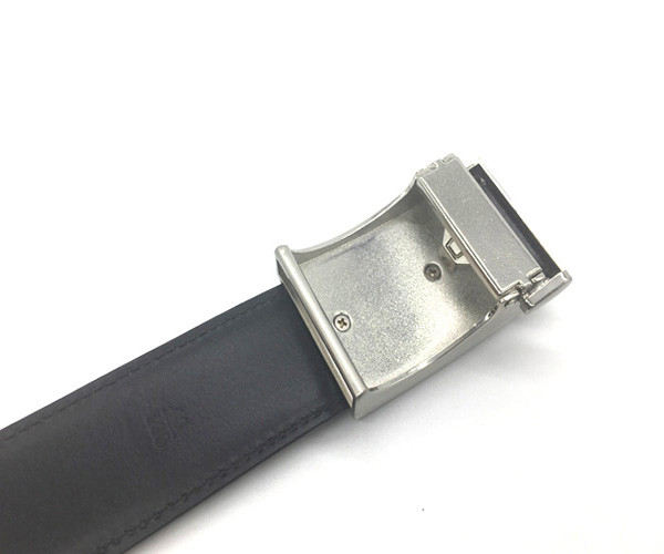 Men 's Full Grain Leather Ratchet Belt / Automatic Nickel Free Flap Hidden Buckle
