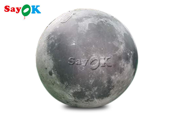 0.2mm PVC 6.6ft Giant Led Inflatable Moon Light Balloon For Space Theme Stage Decoration