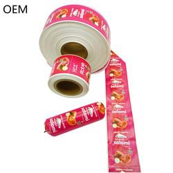 Quality Customized Logo Printing High Barrier Pvdc Plastic Sausage Casing Film wholesale