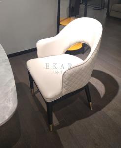 Quality Modern French White Leather Upholstered Dining Chair wholesale