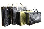 Waterproof 75g black quilted unwoven fabric zipper reusable carrier bags