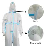 Adult Unisex Disposable Isolation Coveralls with CE Type4/5/6 Cat3 Without Face