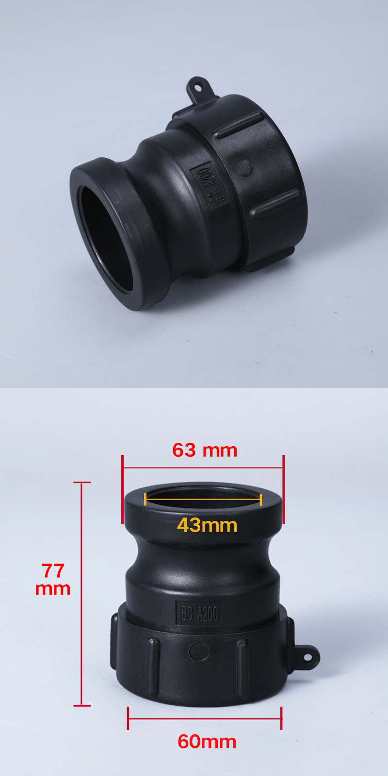 60mm Internal Connector UMETASS 2 Inches Camlock Quick Coupling for IBC Tank Casting
